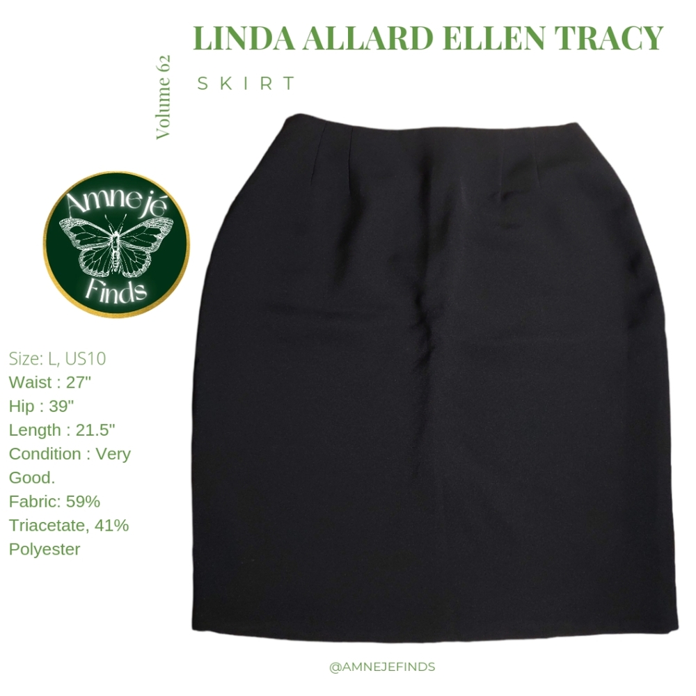 Linda Allard Ellen Tracy BlackKnee-Length Skirt
